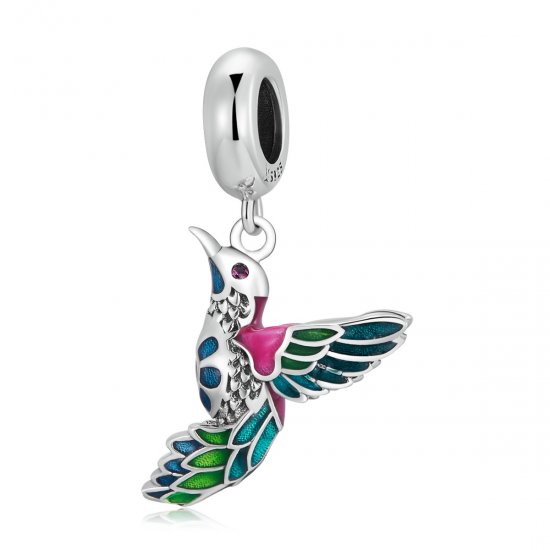 Pendiente estilo Pandora con colgante de Martín Pescador - SCC2126 - Haga click en la imagen para cerrar