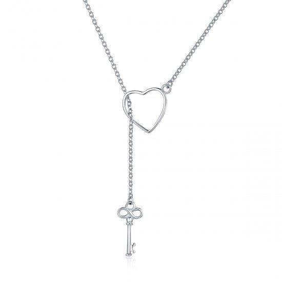Collar estilo Pandora de Plata Abre tu Corazón - SCN107 - Haga click en la imagen para cerrar