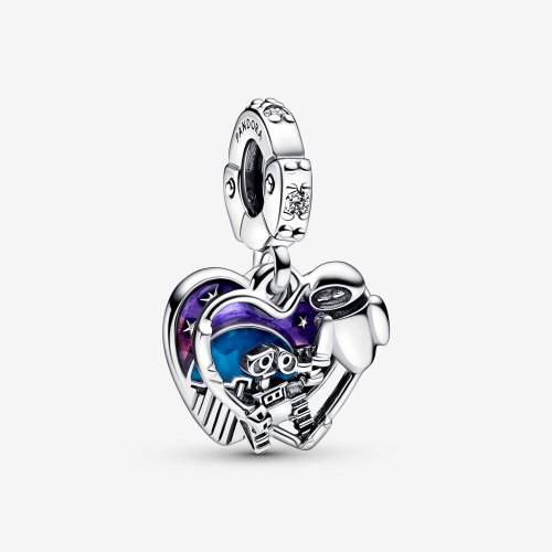 PANDORA Disney Pixar Wall-E y Eve Charm Colgante que Brilla en la Oscuridad