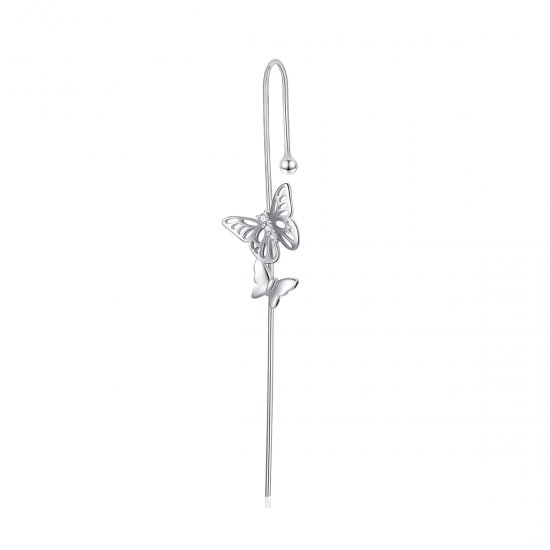 Pendientes colgantes de aguja de plata con estilo Pandora - SCE1132 - Haga click en la imagen para cerrar