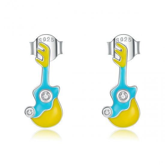 Pendientes de Estilo Pandora en forma de Mini Guitarra - SCE1217 - Haga click en la imagen para cerrar