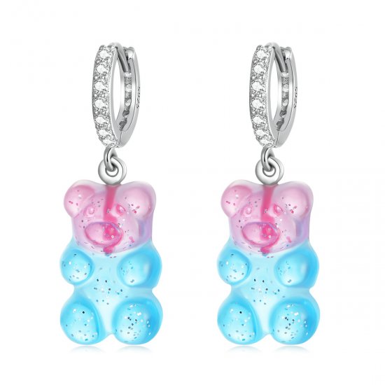 Aros de argolla estilo Pandora con osito de dulce - SCE1388 - Haga click en la imagen para cerrar