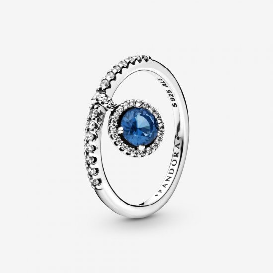 Anillo PANDORA Azul Brillante Colgante Redondo - 198491C02 - Haga click en la imagen para cerrar