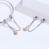 Cadena de seguridad de trébol de plata y oro rosa estilo Pandora - SCC1261