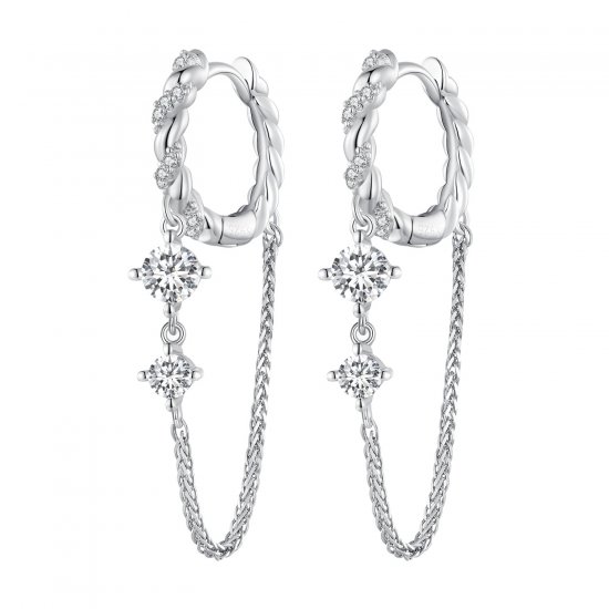 Estilo Pandora Exquisitos Pendientes de Aro con Borla - BSE822 - Haga click en la imagen para cerrar
