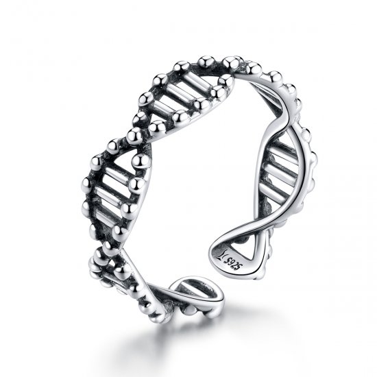 Anillo Pandora de estilo plata con diseño de ADN abierto - SCR643 - Haga click en la imagen para cerrar