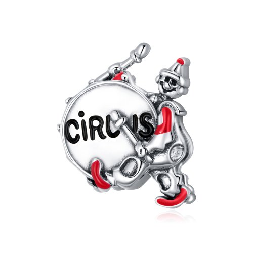 Charm de tambor estilo Pandora con payaso - SCC1658