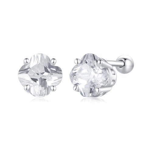 Pendientes estilo PANDORA con trébol de cuatro hojas - SCE1755