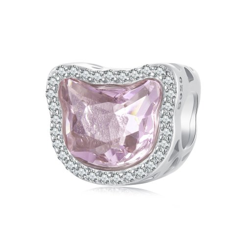 Charm de gato rosa estilo PANDORA - BSC1020