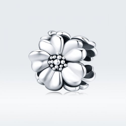 Charm en estilo Pandora de plata con tres flores - SCC1486