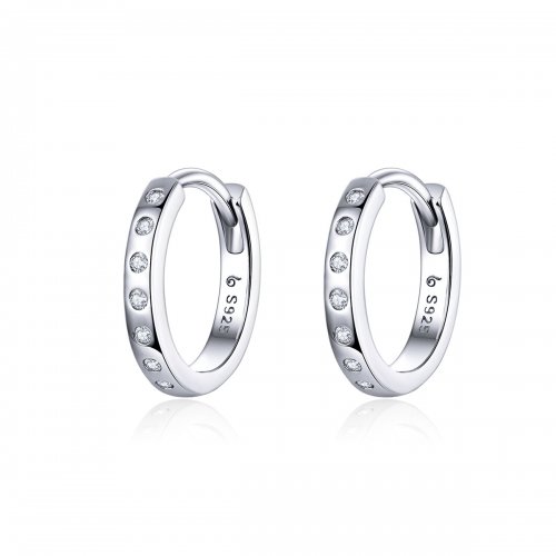 Aros de plata estilo Pandora, simples y elegantes - BSE101