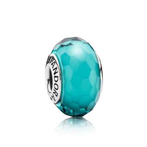 Charm Cristal de Murano Facetado Verde Azulado - PANDORA