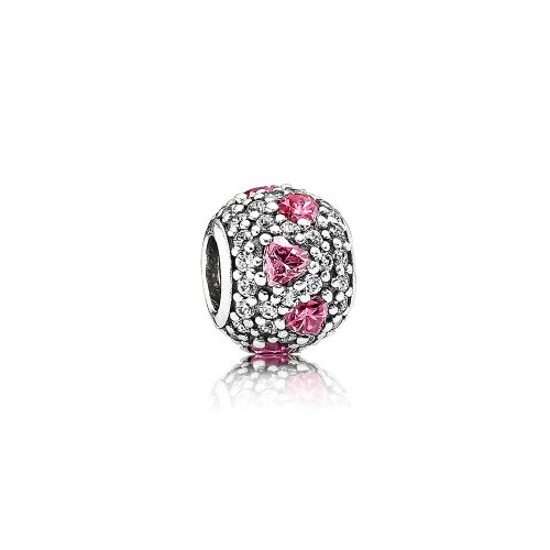 Charm corazón de pavé rosa - PANDORA