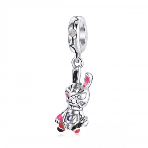 Estilo Pandora plata ciberpunk - Colgante de conejo mecánico - SCC1841