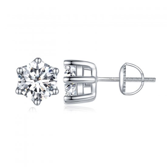 Estos aretes de estudio brillantes de estilo Pandora con circonitas - BSE615-7L - Haga click en la imagen para cerrar