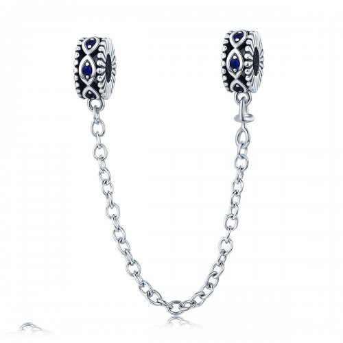 Pulsera de seguridad de ojo del diablo estilo Pandora en plata - SCC617