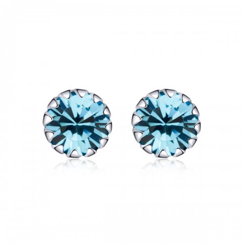 Pendientes de Tachuela de Plata Estilo Pandora con Piedra de Nacimiento de Diciembre - SCE862-12