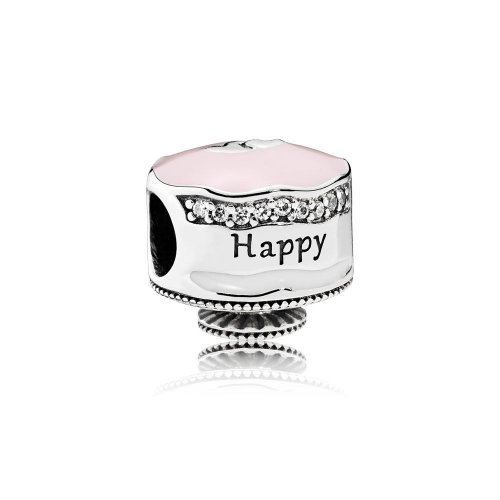 Charm Pastel de Feliz Cumpleaños Mixed Enamel & Clear CZ PANDORA