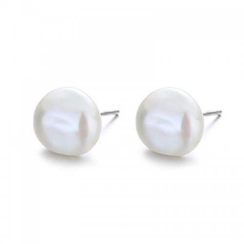 Estilo Pandora Barroco Pendientes de Estudio de Perlas - BSE604