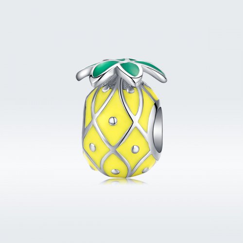Charm de piña plateado de estilo Pandora - BSC128