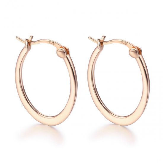 Pendientes de aro estilo Pandora en color oro rosa - SCE478 - Haga click en la imagen para cerrar