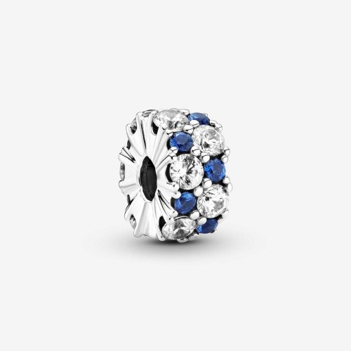 Charm Pandora de Clip Brillante Transparente y Azul - 799171C01