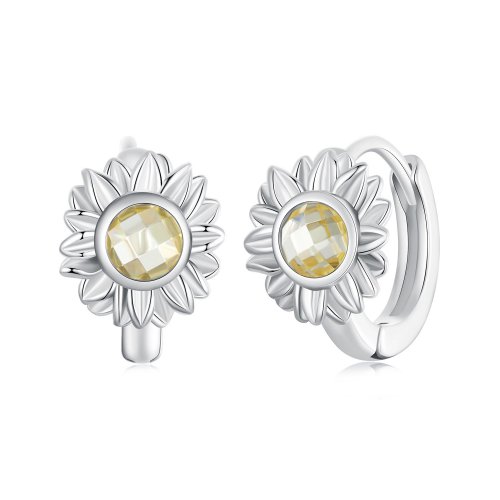 Pendientes de girasol estilo PANDORA - BSE966