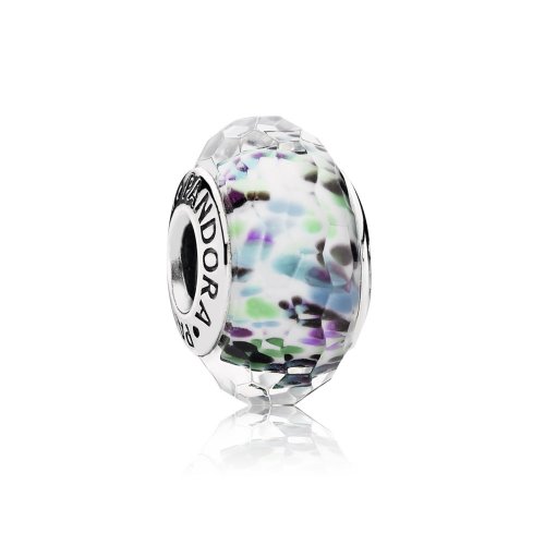 Charm Cristal de Murano Facetado Verde Shibori - PANDORA