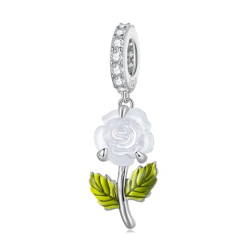 Pendiente de Rosa de Cristal Estilo Pandora - BSC824
