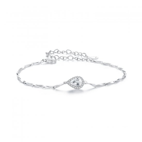 Pulsera estilo PANDORA con gotas de agua brillantes - BSB185 - Haga click en la imagen para cerrar