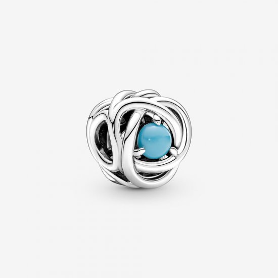 PANDORA Diciembre Turquesa Azul Encanto de Círculo de Eternidad - 790064C02 - Haga click en la imagen para cerrar