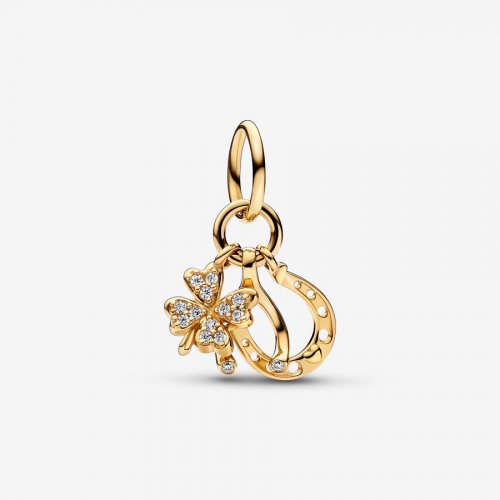 Charm colgante de trébol de la suerte, espoleta y herradura de Pandora - 752337c01