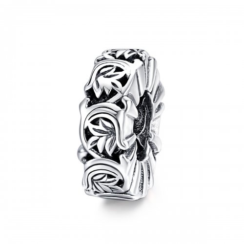 Encanto separador estilo Pandora en plata con diseño de enredaderas vintag