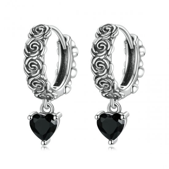 Pendientes de Aro Estilo Pandora Night Rose - BSE535 - Haga click en la imagen para cerrar
