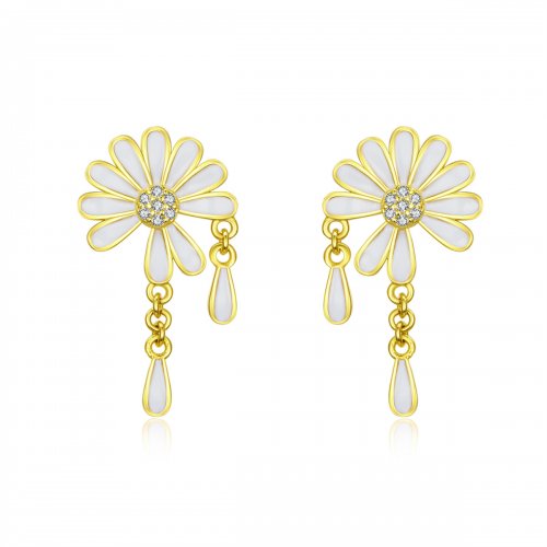 Pendientes de Estilo Pandora con Margaritas - BSE159