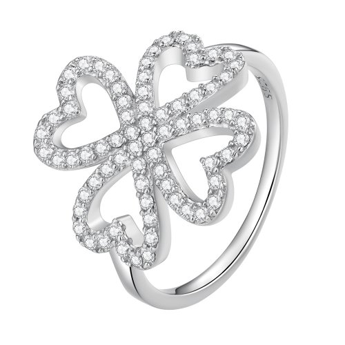 Anillo estilo Pandora de trébol de cuatro hojas - BSR399