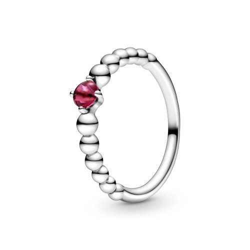 Anillo de cuentas rojo ardiente de PANDORA - 198867C02