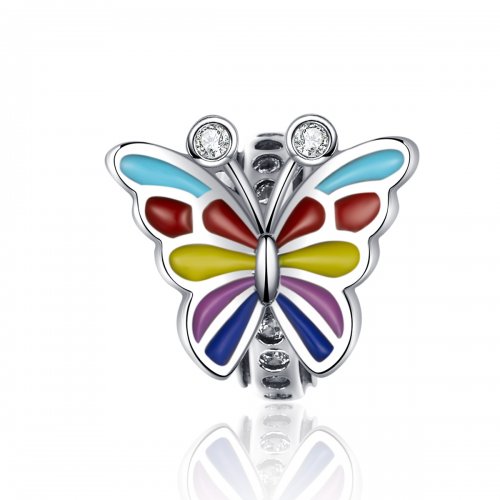 Charm de mariposa de plata de estilo Pandora - SCC1195