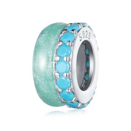 Estilo Pandora Doble Capa Azul Separador de Silicona - BSC883-TQ