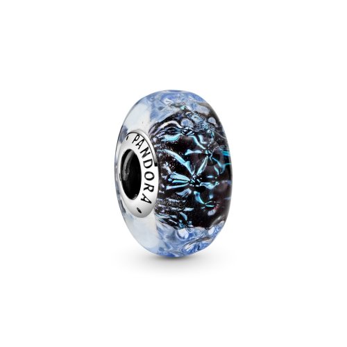 PANDORA Encanto Oceánico de Vidrio Murano Azul Oscuro Ondulado - 798938C00