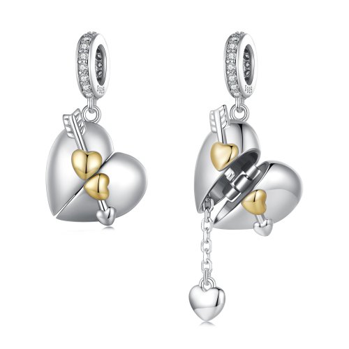 Estilo Pandora - Colgante con forma de corazón abrible - BSC804