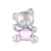 Charm de oso estrella rosa estilo Pandora - SCC2638