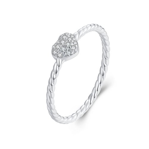 Anillo de corazón brillante estilo PANDORA - BSR516