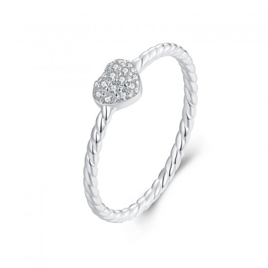 Anillo de corazón brillante estilo PANDORA - BSR516 - Haga click en la imagen para cerrar