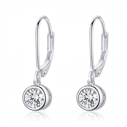 Pendientes de plata con brillo estilo Pandora - SCE747