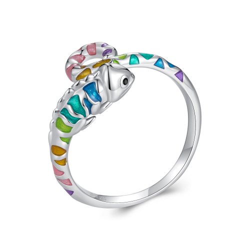 Anillo Abierto Estilo Pandora con Camaleón - BSR475-E