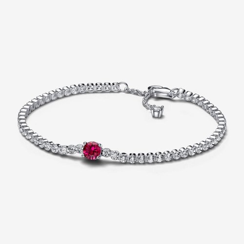 Pulsera Tenis Pandora Gema Roja Redonda en Pave - 592403C01 Pulsera Tenis Pandora Gema Roja Redonda en Pave - 592403C01