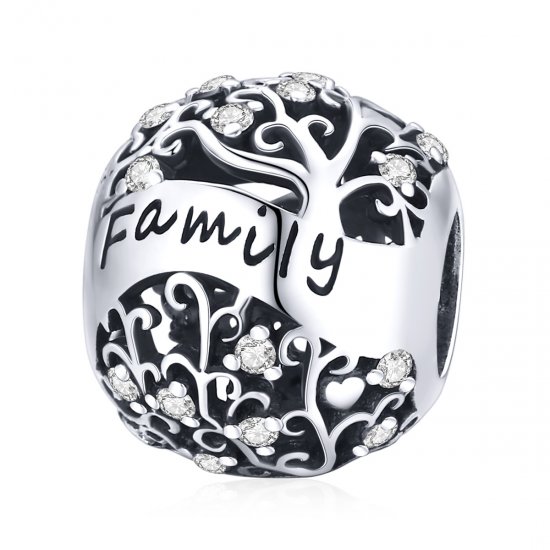 Charm estilo Pandora de árbol familiar - BSC489 - Haga click en la imagen para cerrar