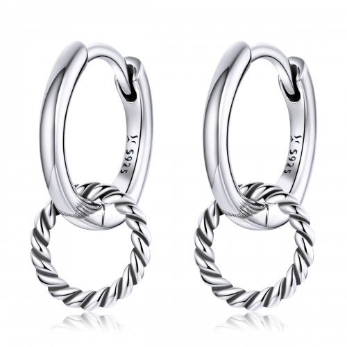 Aretes de argolla estilo Pandora Shuanghuan - SCE1199