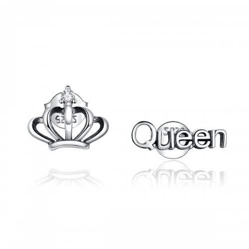 Estilo Pandora Pendientes de Botón de Corona Simple - SCE934